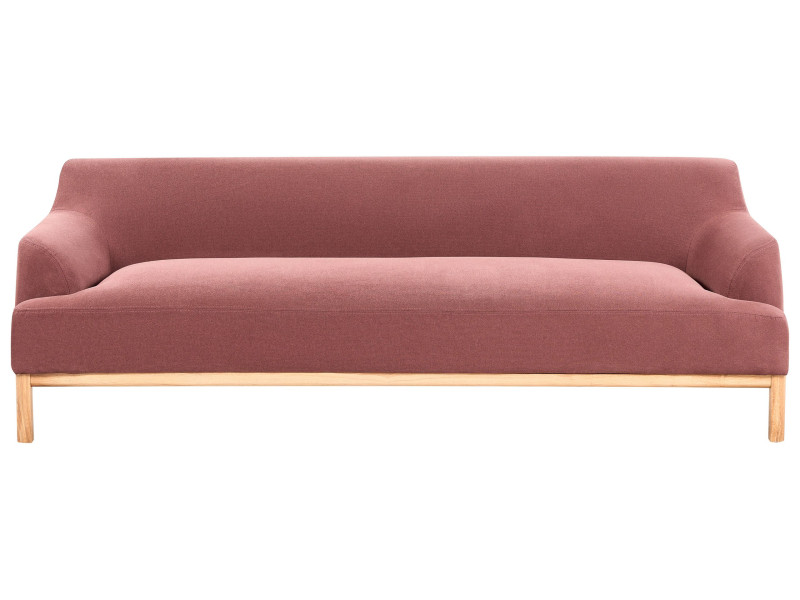 Sofa 3-osobowa tapicerowana drewno nogi burgundowa 451665