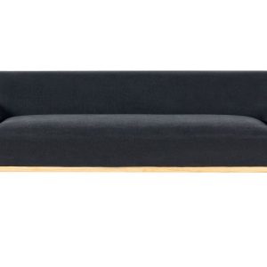 Sofa 3-osobowa tapicerowana drewno nogi czarna 597791 Sofa 3-osobowa tapicerowana drewno nogi czarna 597791