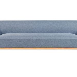 Sofa 3-osobowa tapicerowana drewno nogi niebieska 597782 Sofa 3-osobowa tapicerowana drewno nogi niebieska 597782