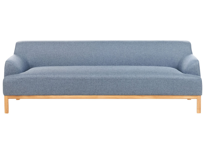 Sofa 3-osobowa tapicerowana drewno nogi niebieska 597782
