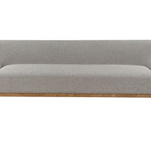 Sofa 3-osobowa tapicerowana drewno nogi szara 451663 Sofa 3-osobowa tapicerowana drewno nogi szara 451663