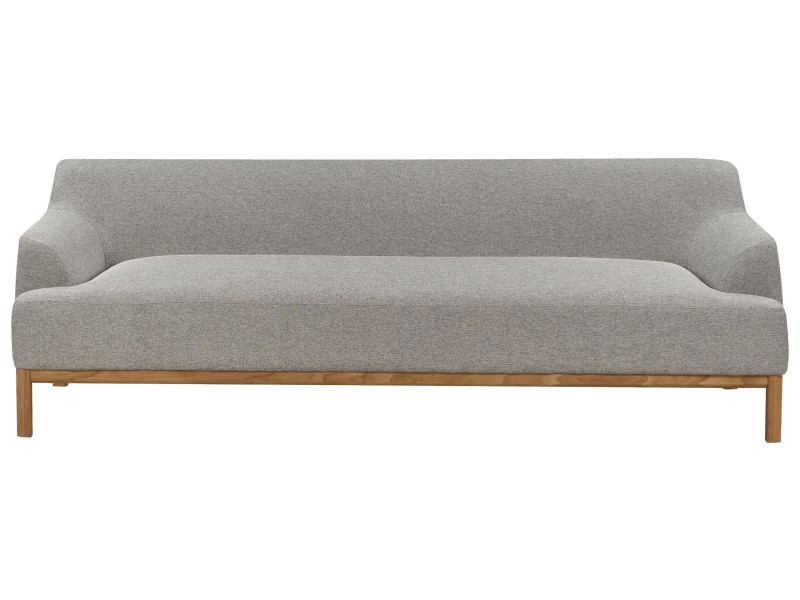Sofa 3-osobowa tapicerowana drewno nogi szara 451663