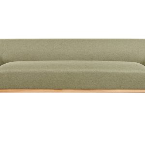 Sofa 3-osobowa tapicerowana drewno nogi zielona 453831 Sofa 3-osobowa tapicerowana drewno nogi zielona 453831