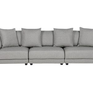 Sofa 3-osobowa tapicerowana jasnoszara 190540 Sofa 3-osobowa tapicerowana jasnoszara 190540