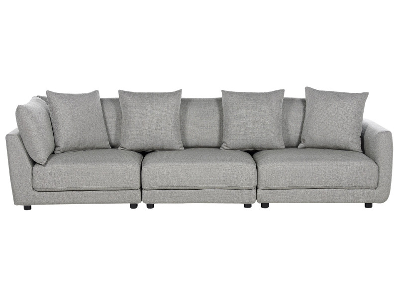 Sofa 3-osobowa tapicerowana jasnoszara 190540