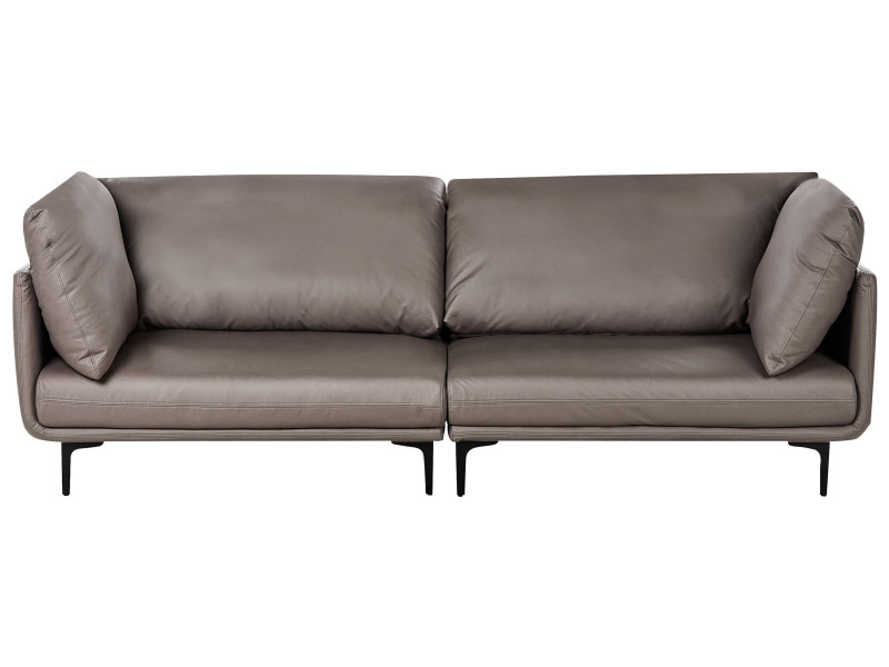 Sofa 3-osobowa wegańska ekoskóra brązowa 748321