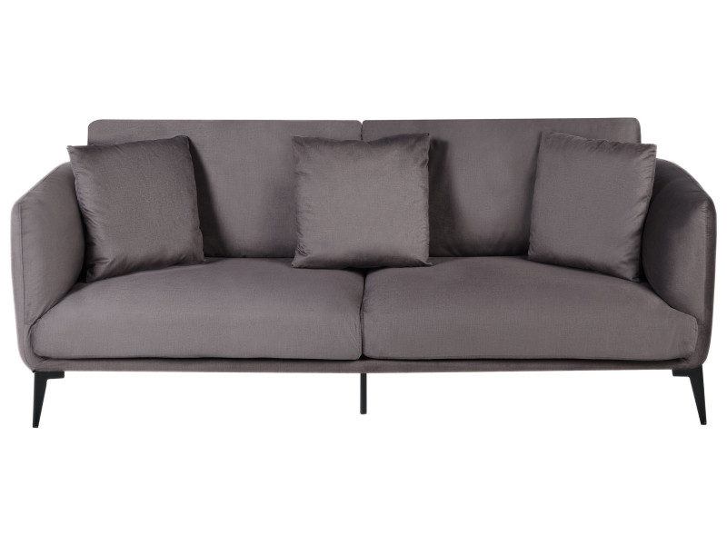 Sofa 3-osobowa welur beżowoszara 647902