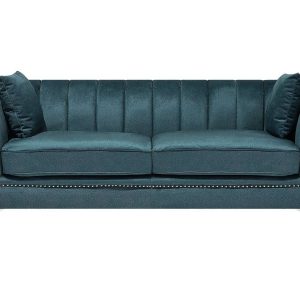 Sofa 3-osobowa welurowa aksamitna lazurowa 191026 Sofa 3-osobowa welurowa aksamitna lazurowa 191026