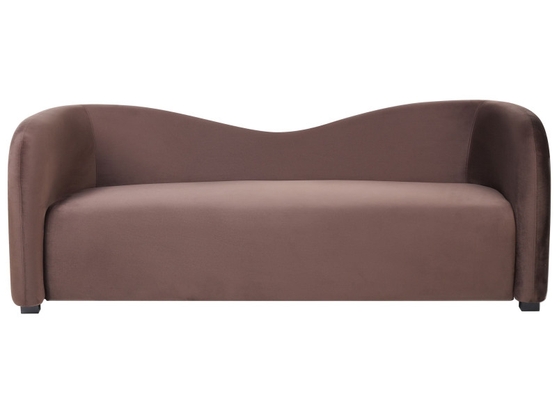 Sofa 3-osobowa welurowa nowoczesna brązowa 866712