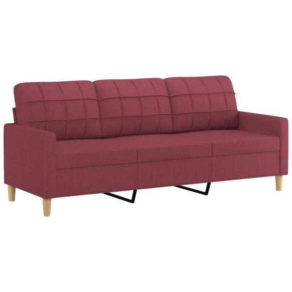 Sofa 3-osobowa, winna czerwień, 180 cm,tapicerowana tkaniną 374809
