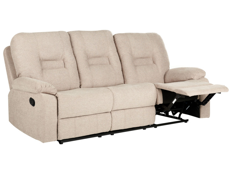 Sofa 3-osobowa z funkcją relaks beżowa 385017