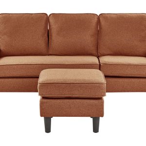 Sofa 3-osobowa z otomaną złoty brąz 443460