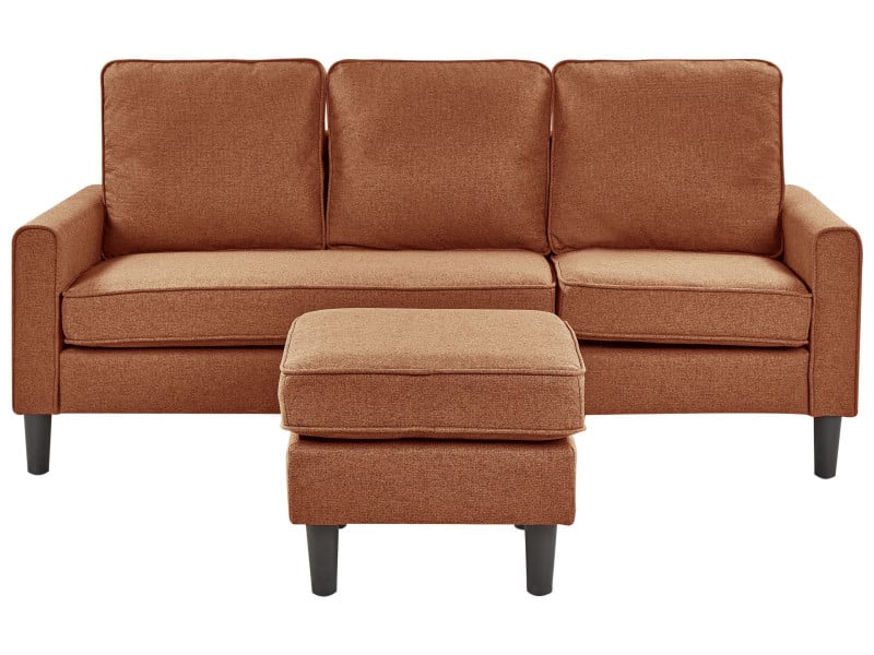 Sofa 3-osobowa z otomaną złoty brąz 443460