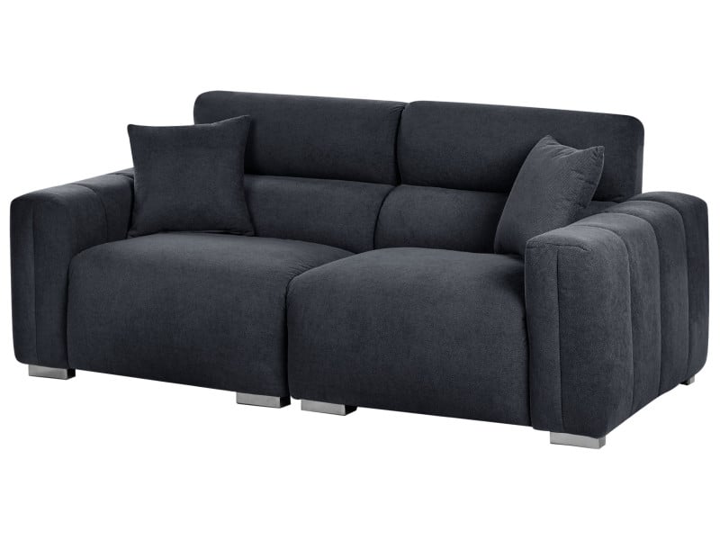 Sofa 3 osobowa z poduszkami czarna 597696