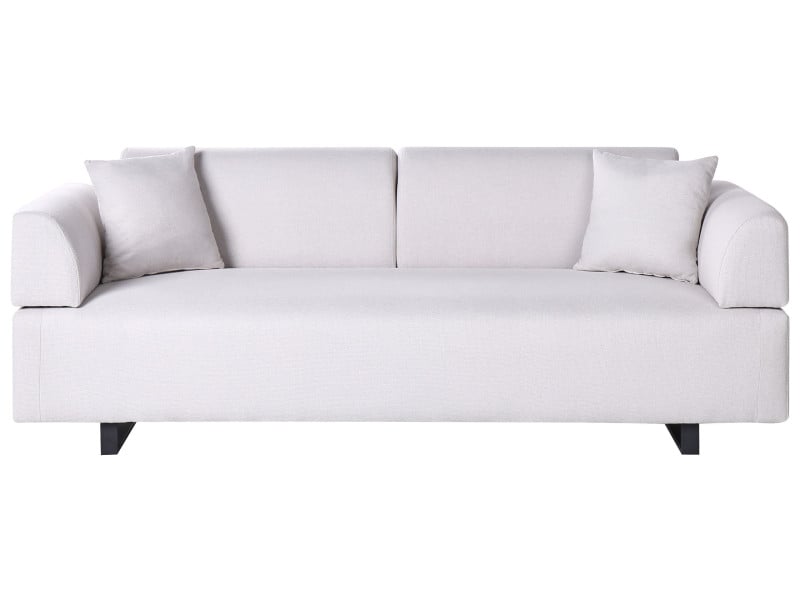 Sofa 3-osobowa ze stolikami pomocniczymi beżowa 453844
