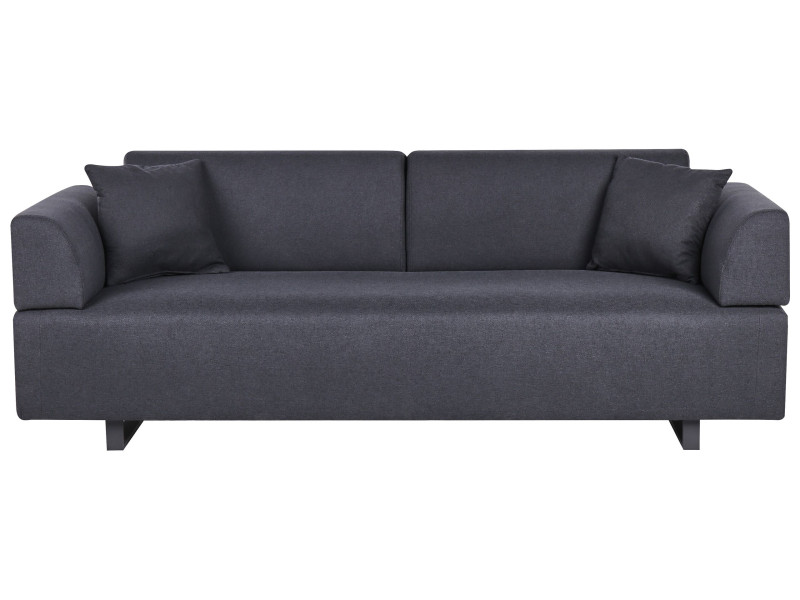 Sofa 3-osobowa ze stolikami pomocniczymi czarna 453838