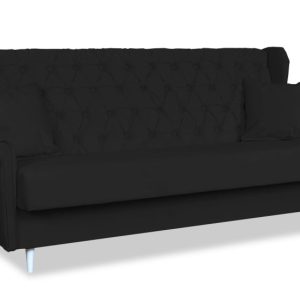 Sofa 3osobowa rozkładana z funkcją spania WELUR czarna GAJA 315949 Sofa 3osobowa rozkładana z funkcją spania WELUR czarna GAJA 315949