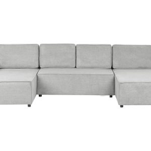 Sofa 4-osobowa narożnik regulowane oparcie jasnoszara 566975 Sofa 4-osobowa narożnik regulowane oparcie jasnoszara 566975