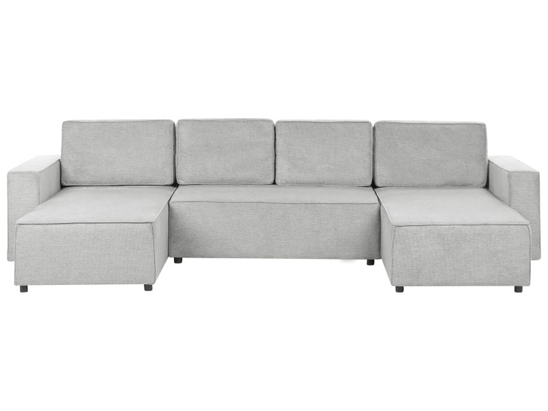 Sofa 4-osobowa narożnik regulowane oparcie jasnoszara 566975