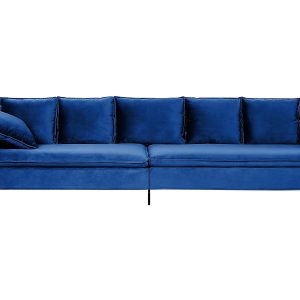 Sofa 4-osobowa welurowa niebieska 65864 Sofa 4-osobowa welurowa niebieska 65864