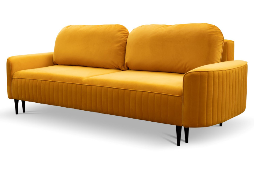 Sofa ANES rozkładana trzyosobowa do salonu - musztardowy 725320