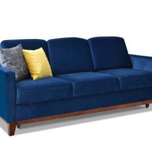 Sofa Bergen Granatowy Welur, Podstawa Orzech 345603 Sofa Bergen Granatowy Welur, Podstawa Orzech 345603