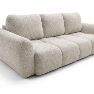 Sofa Beżowa Boucle Premium 250 cm Kanapa Rozkładana z Pojemnikiem Agnelo 1038417 Sofa Beżowa Boucle Premium 250 cm Kanapa Rozkładana z Pojemnikiem Agnelo 1038417