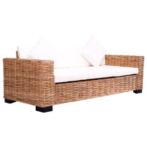Sofa Biały rattan vidaXL 755011 Sofa Biały rattan vidaXL 755011