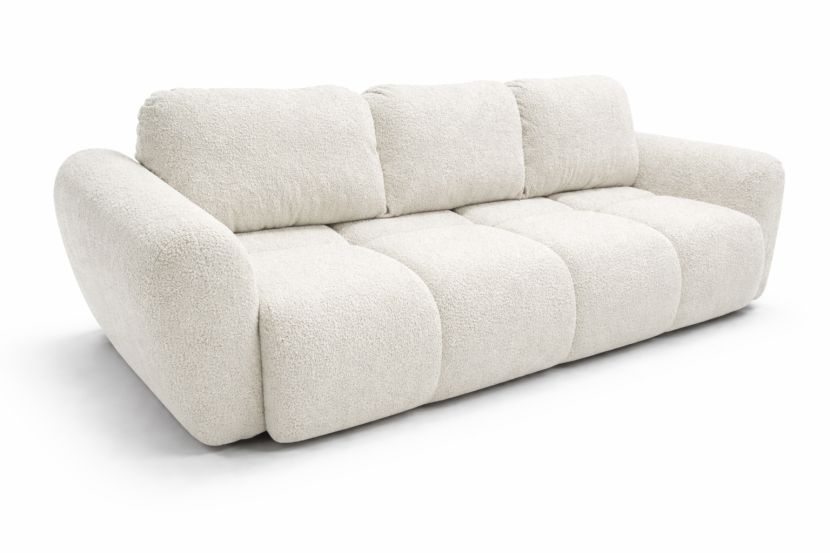 Sofa Boucle Premium 250 cm Kanapa Rozkładana 3-osobowa z Pojemnikiem Agnelo 1038420