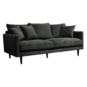 Sofa Candice zielona ciemna hydrofobowa tapicerka 3-osobowa 459994 Sofa Candice zielona ciemna hydrofobowa tapicerka 3-osobowa 459994
