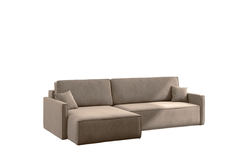 Sofa Carlos z Funkcją Spania Tkanina Salvador Ciemnobeżowy Lewy 656177