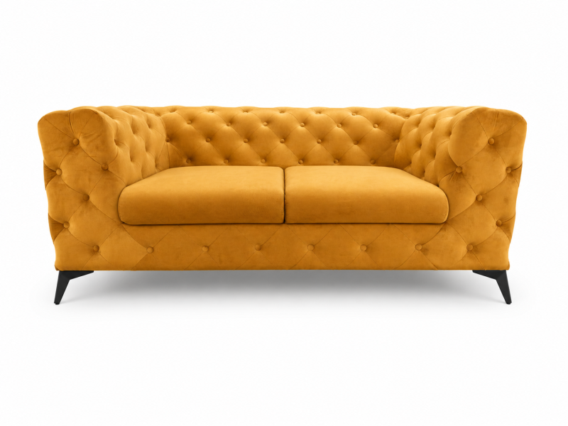 Sofa Chesterfield Moet 2-osobowa glamour pikowana miodowa kanapa 959387