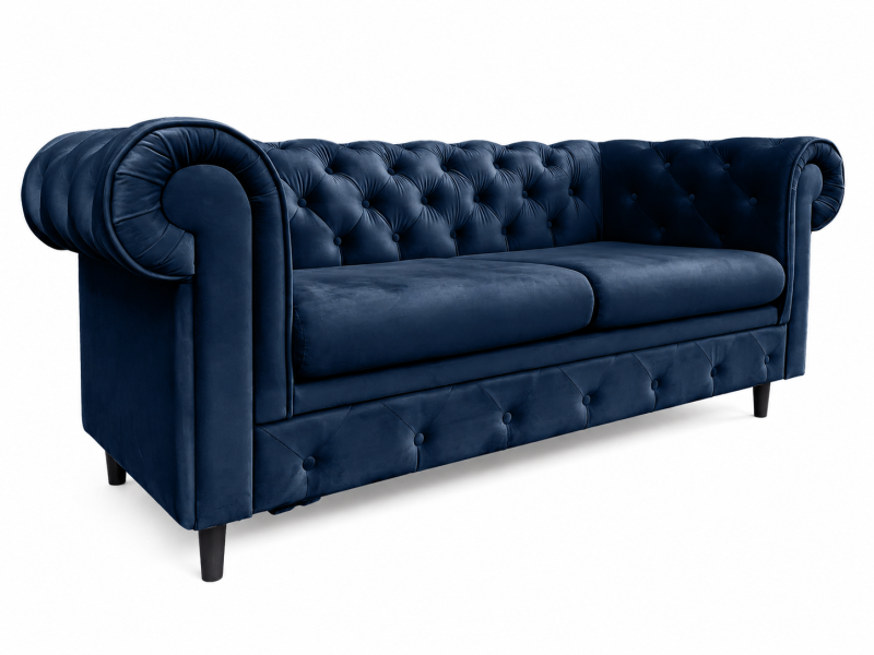 Sofa Chesterfield Prima 2-osobowa granatowa Royal 22 pikowana 238886
