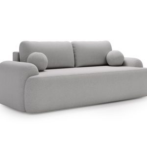 Sofa CLOUDY jasnoszara w pluszowej tkaninie lambi kanapa z funkcją spania 847160 Sofa CLOUDY jasnoszara w pluszowej tkaninie lambi kanapa z funkcją spania 847160
