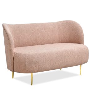Sofa Corina-2 Pudrowy Tkanina, Podstawa Złoty 340486