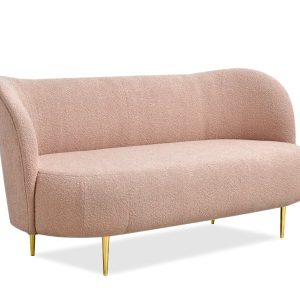 Sofa Corina-3 Pudrowy Tkanina, Podstawa Złoty 340489