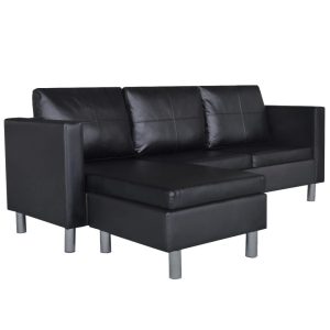 Sofa Czarny Sztuczna skóra vidaXL 492994
