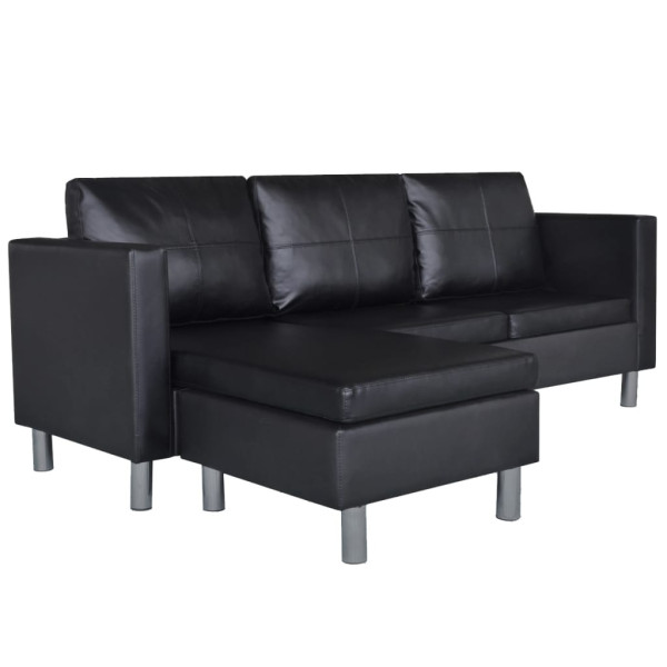Sofa Czarny Sztuczna skóra vidaXL 492994
