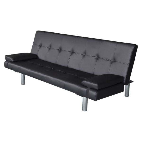 Sofa Czarny Sztuczna skóra vidaXL 471211