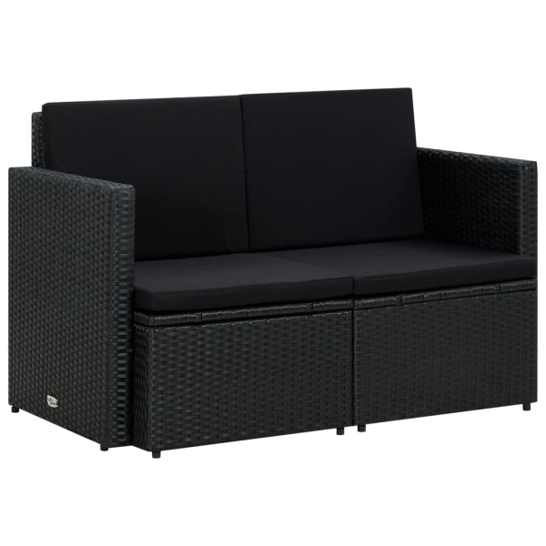 Sofa Czarny Technorattan vidaXL 492995