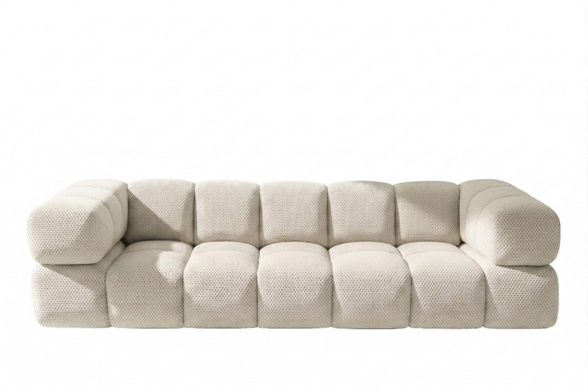Sofa czteroosobowa, strukturalna tkanina Sonic, Beżowy, Averro 1045545