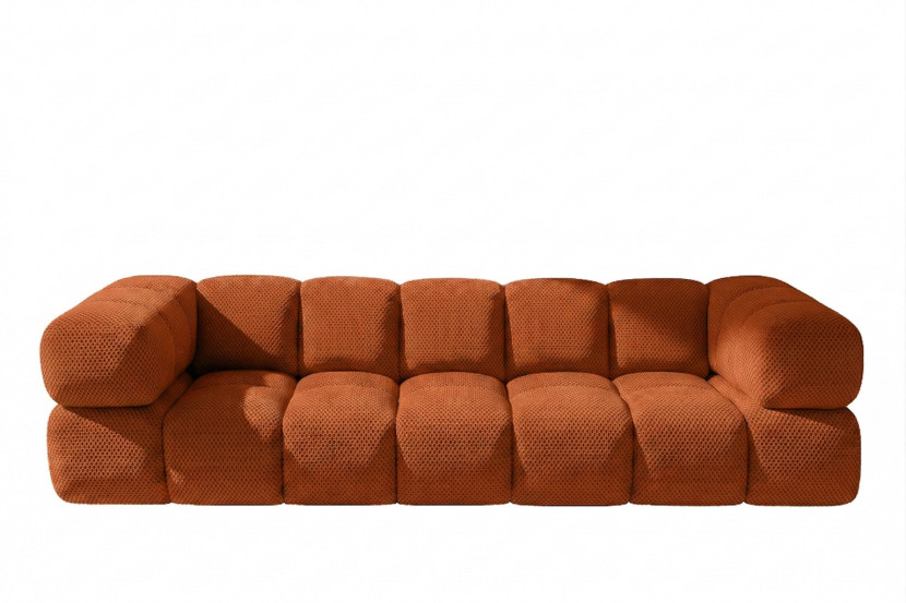 Sofa czteroosobowa, strukturalna tkanina Sonic, Miedziany, Averro 1045544