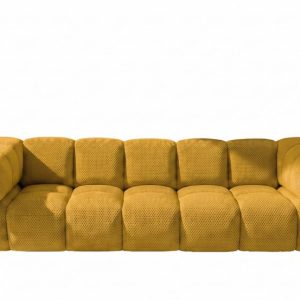 Sofa czteroosobowa, strukturalna tkanina Sonic, Musztardowy, Averro 1045535