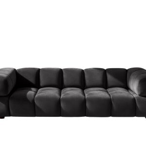 Sofa czteroosobowa, tkanina welurowa Bluvel, Czarny, Averro 942210 Sofa czteroosobowa, tkanina welurowa Bluvel, Czarny, Averro 942210