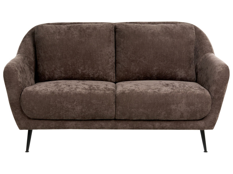 Sofa dla 2 osób EIBY Szenil Ciemnobrązowy 752953