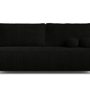 Sofa do salonu z funkcją spania Nova czarny sztruks pojemnik bonell 939835