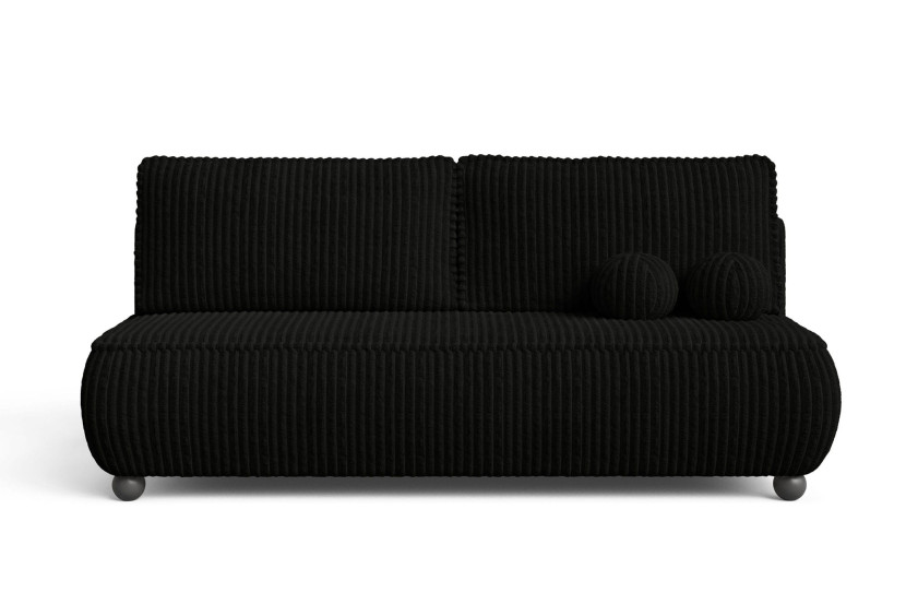 Sofa do salonu z funkcją spania Nova czarny sztruks pojemnik bonell 939835