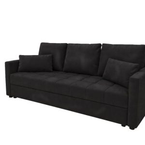 Sofa DOMINO rozkładana z funkcją spania Czarny welur 838415 Sofa DOMINO rozkładana z funkcją spania Czarny welur 838415