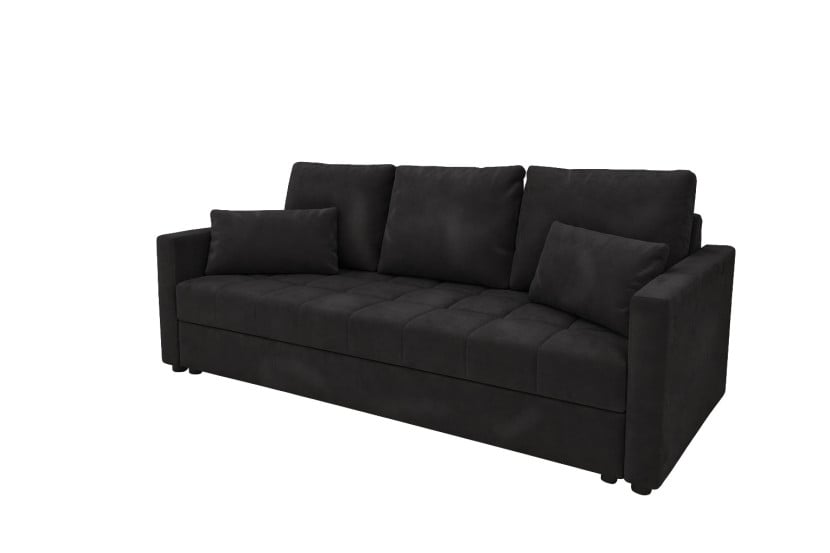 Sofa DOMINO rozkładana z funkcją spania Czarny welur 838415