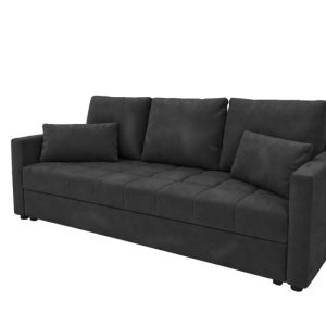Sofa DOMINO rozkładana z funkcją spania Grafitowy welur 838417 Sofa DOMINO rozkładana z funkcją spania Grafitowy welur 838417